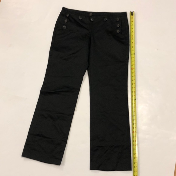 Pink Tartan 10 Pants Black Shiny Cotton & Button detail in Excellent Condition - Picture 3 of 7